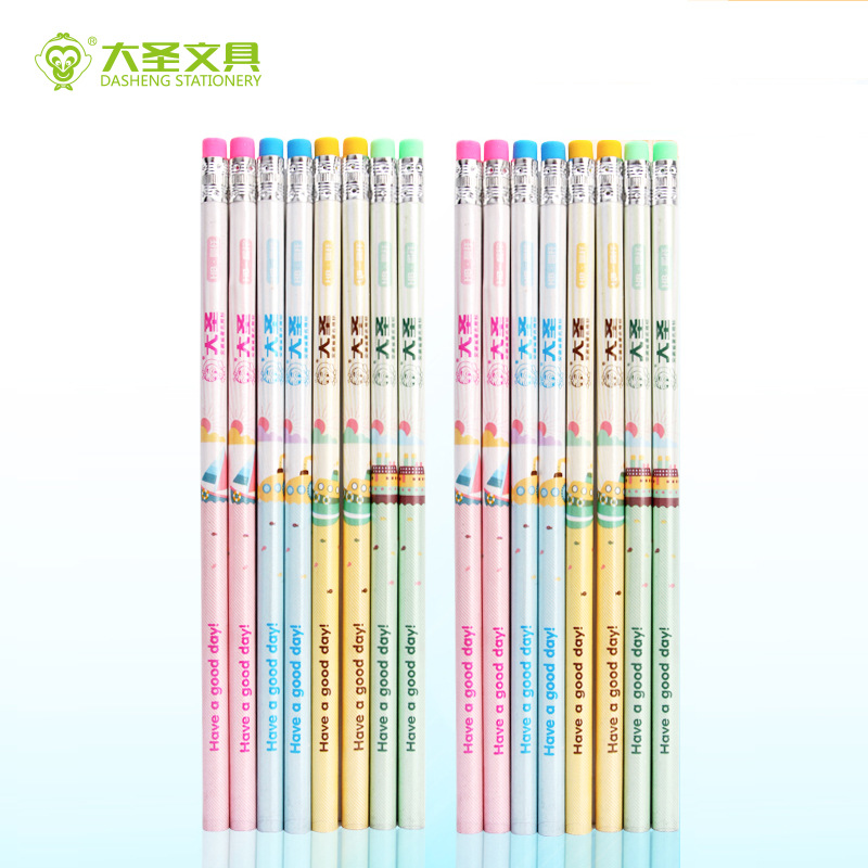 DASEN新品 可爱卡通小皮头 小学生考试书写HB圆杆铅笔 厂家直销